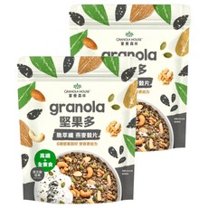 GRANOLA HOUSE 宴麥森林 堅果多 脆萃纖燕麥穀片 黑芝麻堅果, 含6種堅果穀籽, 膳食纖維, 250g, 2包