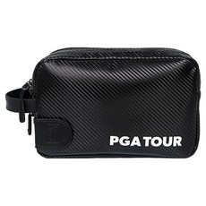 PGA TOUR 碳纖維錢夾雙拉鍊高爾夫球收納包, 黑色