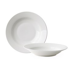 PRELUDE 義大利麵陶瓷餐盤, 白色的, 2件