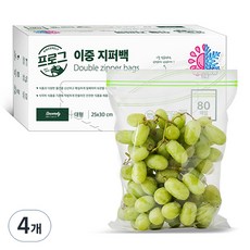 프로그 이중 지퍼백, 대(L), 80개입, 4개