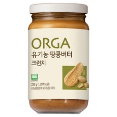 ORGA 脆粒花生醬, 220g, 1個