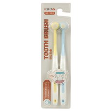 RESPET 寵物超細刷毛牙刷 2入裝, 1套, 黃色, 藍色