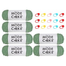 니뜨 모드케이크 뜨개실 100g 2p + 단수링 5p 세트, 15민트 + 랜덤 발송, 3세트