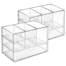 小麥購物 6格透明收納盒 Y811 大 345g, 透白色, 2個