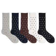 SOCKS FACTORY 男士圓點西裝襪5雙組