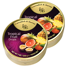 캐빈디쉬앤하비 트로피칼 후르츠 드랍 캔디, 200g, 2개