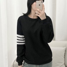 PEONIST 鬆餅格圓領寬鬆長袖大學T