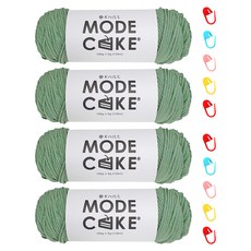 Knitt Mode Cake 編織毛線 100g 2入 + 記號環 5入 組, 2套, 15薄荷綠 + 隨機出貨
