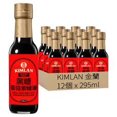KIMLAN 金蘭 黑糖香菇素蠔油, 12個, 295ml