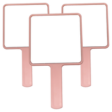 Double J 現代粉彩方形手拿鏡, 粉紅色, 3個