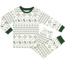 Maykids 童款麋鹿聖誕樹20支彈力棉居家服套裝