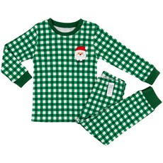 Maykids 童款聖誕老人格紋20支彈力棉居家服套裝