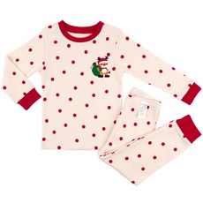 Maykids 童款圓點馴鹿印花20支棉長袖衣褲組