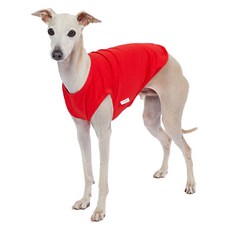 LuckyPetter 狗狗義大利灰狗素色無袖背心, 紅色, 1個