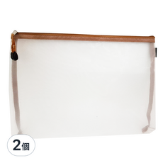 CCHING 青青文具 簡單生活 立體尼龍網紗袋 A4, 駝色, 2個