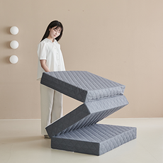 홈잡스 3단 접이식 퀼팅 매트리스 토퍼, 차콜, 8cm