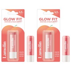 Lamelin 煥彩水潤護唇膏 蜜桃, 2個, 4.3g, 粉紅色