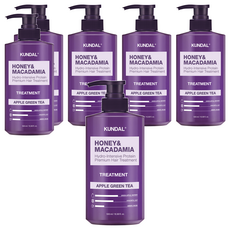 KUNDAL 昆黛爾 蜂蜜澳洲堅果保濕護髮乳 蘋果綠茶香, 500ml, 6瓶