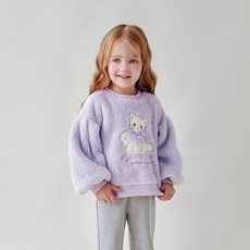 MARI N MORI 兒童愛心貼花刷毛T恤