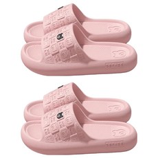 寵物星樂園 踩屎感厚底防滑小熊拖鞋/家居浴室防水止滑拖鞋/EVA軟底防臭室內拖鞋/防滑外穿涼拖鞋 38, 粉色, 2雙