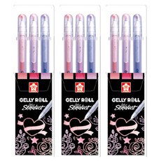GELLY ROLL 原子筆3入組 1.0mm, 紅寶石色 + 珍珠粉 + 紫水晶色, 3套