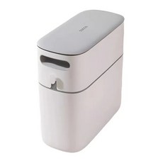 Mass 生活好物 一鍵開蓋防異味 夾縫式自動打包垃圾桶, 黑色, 8L