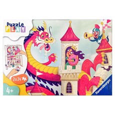 Ravensburger 維寶 拼圖扮演游戲 甜甜圈與龍 Set 4歲以上 2x24片, 48片, 1盒