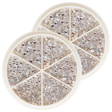 MEIBROWN 尺寸混合美甲鑽 M02271, 2個, 水晶