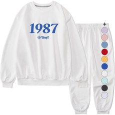 팀스핏 남녀공용 빅사이즈 1987 빅로고 맨투맨 조거팬츠 셋업
