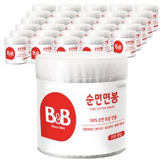 비앤비 원형 순면 유아 면봉, 200개입, 30개