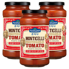 폰타나 몬티첼리 로스티드 갈릭 토마토 파스타소스, 3개, 600g