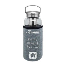 AWANA 手提鋼蓋玻璃瓶, 顏色隨機, 1L, 1個