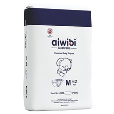 aiwibi 愛薇彼 零觸感瞬吸黏貼型尿布 6~11kg, M, 372片
