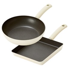 실바트 순수 IH 프라이팬 2종, 아이보리, 1세트, 계란말이팬 24cm + 프라이팬 24cm