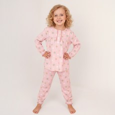 PremierFam 女童款小熊桃皮絨九分睡衣上下套裝