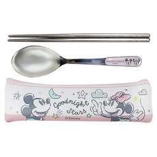 MICKEY MOUSE 米奇 潛水布袋 304不鏽鋼餐具組, 筷子 + 湯勺, 1組