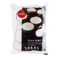 SPAAS Maxi小茶蠟 塑膠袋裝 燃燒10小時, 無香, 10個