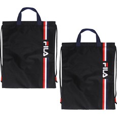 Fila高爾夫FILA Logo抽繩輔助鞋袋 2入, 黑色的