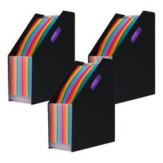 allode 彩虹風琴式13格A4文件整理夾 32.3 x 25.5 x 2 cm, 01 黑色, 3個