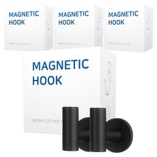 Beulrubokit 現代玄關磁吸圓柱掛鉤, 4個, 黑色