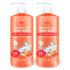DASH 葡萄柚蜂蜜蔬果廚房洗潔精, 2個, 1L