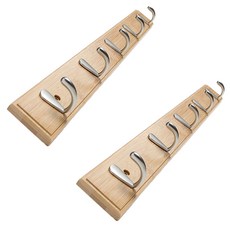 5格竹子壁掛衣架, 木頭, 2個