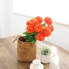 조아트 조화 12송이 대볼국 꽃다발, 오렌지, 1개