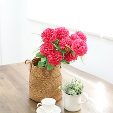 JOART 12朵大球菊人造花束, 櫻桃粉