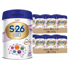 Wyeth 惠氏 S-26 鉑臻 Pro2 新升級嬰兒配方奶粉 1號 0~12個月, 800g, 12罐