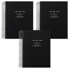 톡톡팬시 인덱스 심플 스프링노트, 블랙, 3개