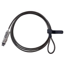 WIDE VIEW USB筆記型電腦四位密碼鎖 1.9M鋼材鋅合金金鋼絲PVC, CPL-USB, 黑色