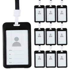 Momo商店 員工證門禁卡套掛繩, 黑色, 10套