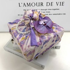 MAME 薰衣草包袱巾 + 流蘇 + 花朵珍珠全套組合, 1套, 紫色