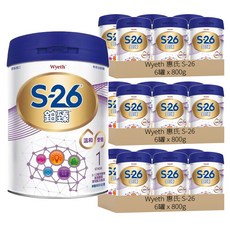 Wyeth 惠氏 S-26 鉑臻 Pro2 新升級嬰兒配方奶粉 1號 0~12個月, 800g, 18罐